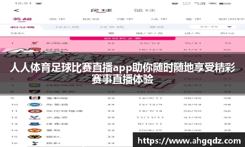 人人体育足球比赛直播app助你随时随地享受精彩赛事直播体验